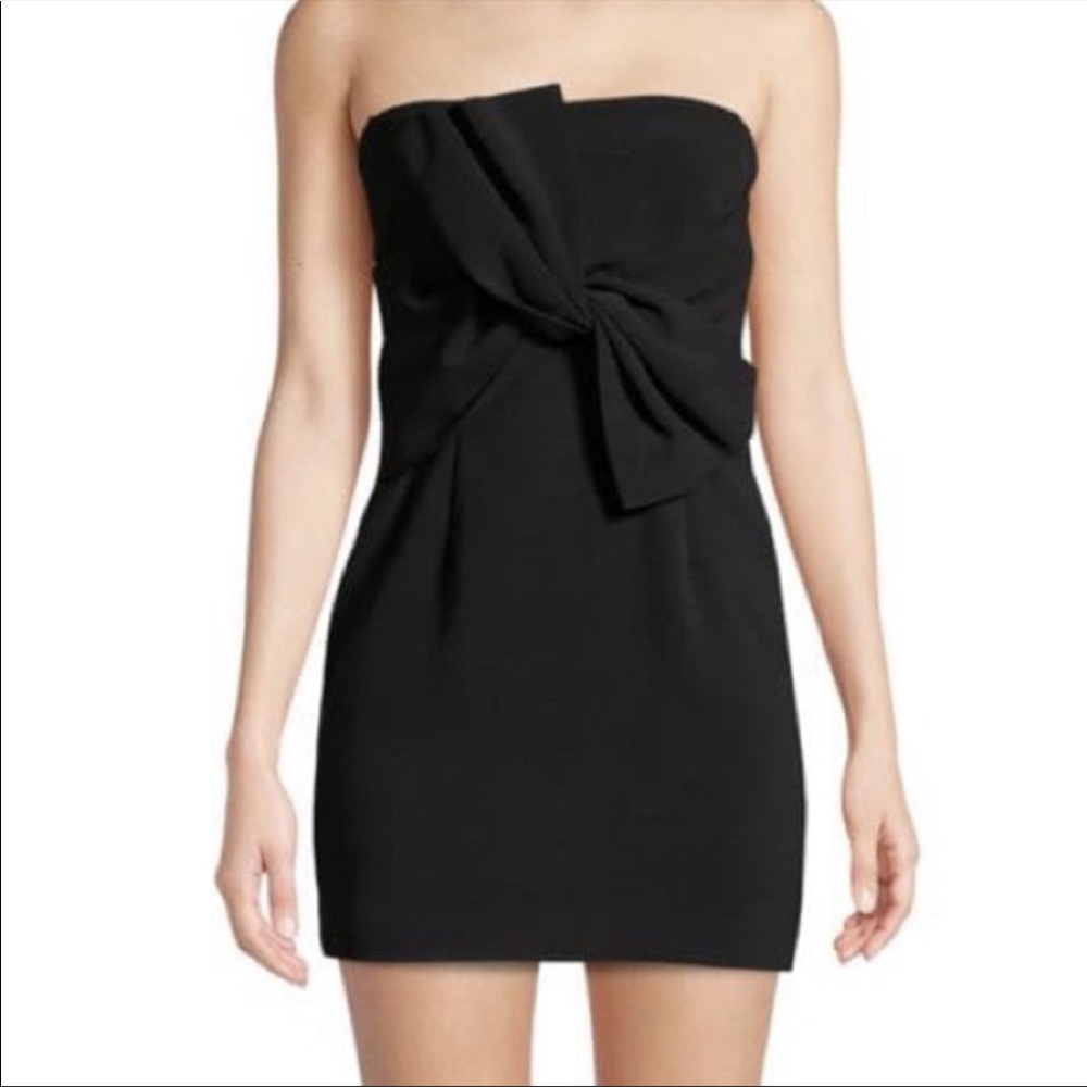 Likely Araya strapless black twist front dress